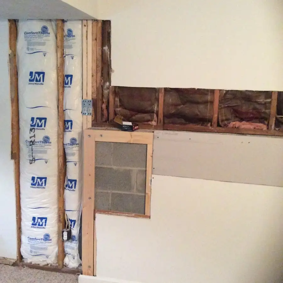 Wall insulation replacement during Contents Cleaning & Restoration in Little Falls